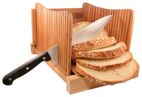 美品 FOLDING BAMBOO MINI Bamboo Wood Compact Foldable Bread Slicer – Ivation Products