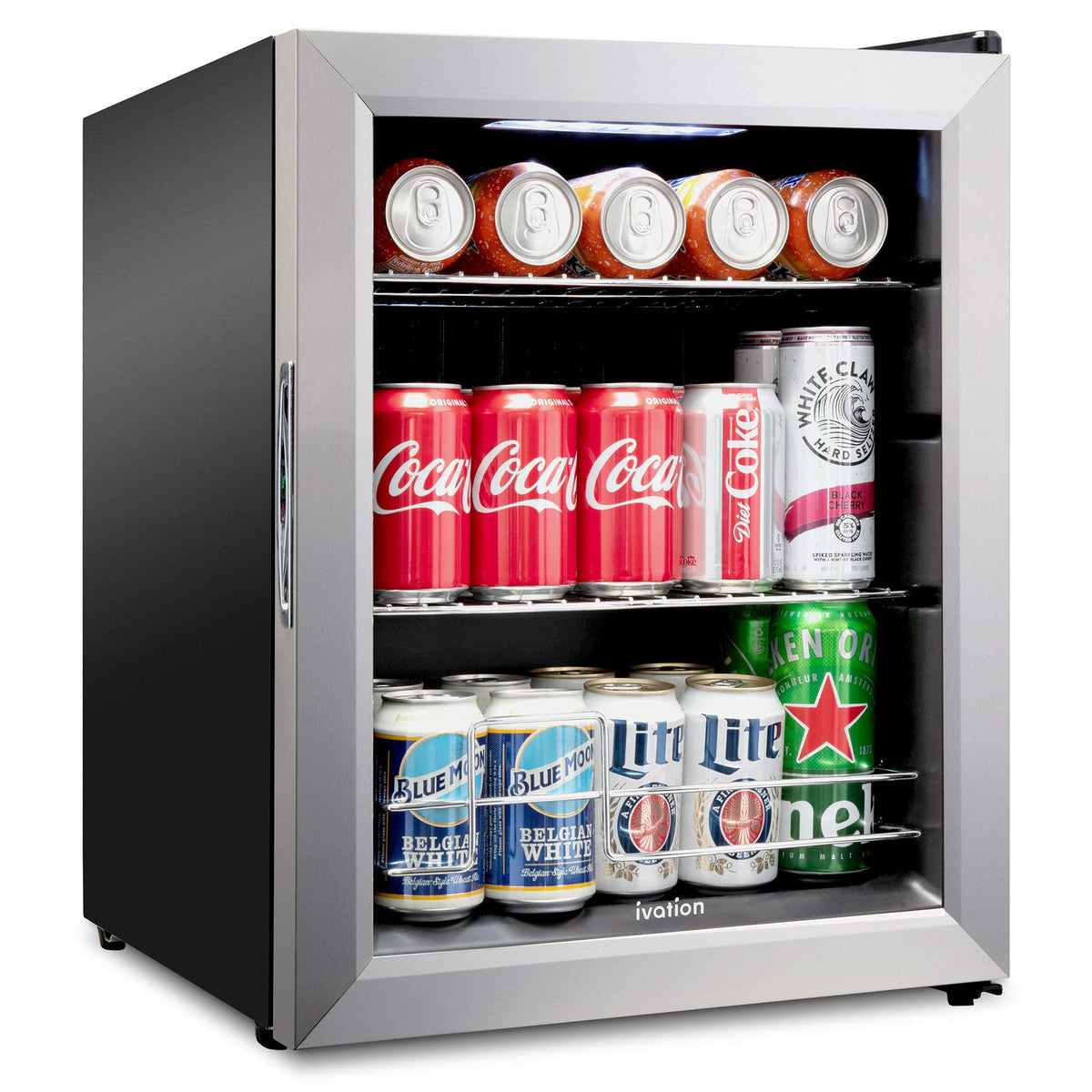 Ivation 62 Can Beverage Refrigerator, Freestanding Mini Fridge with Gl –  Ivation Products, image size:1200x1200