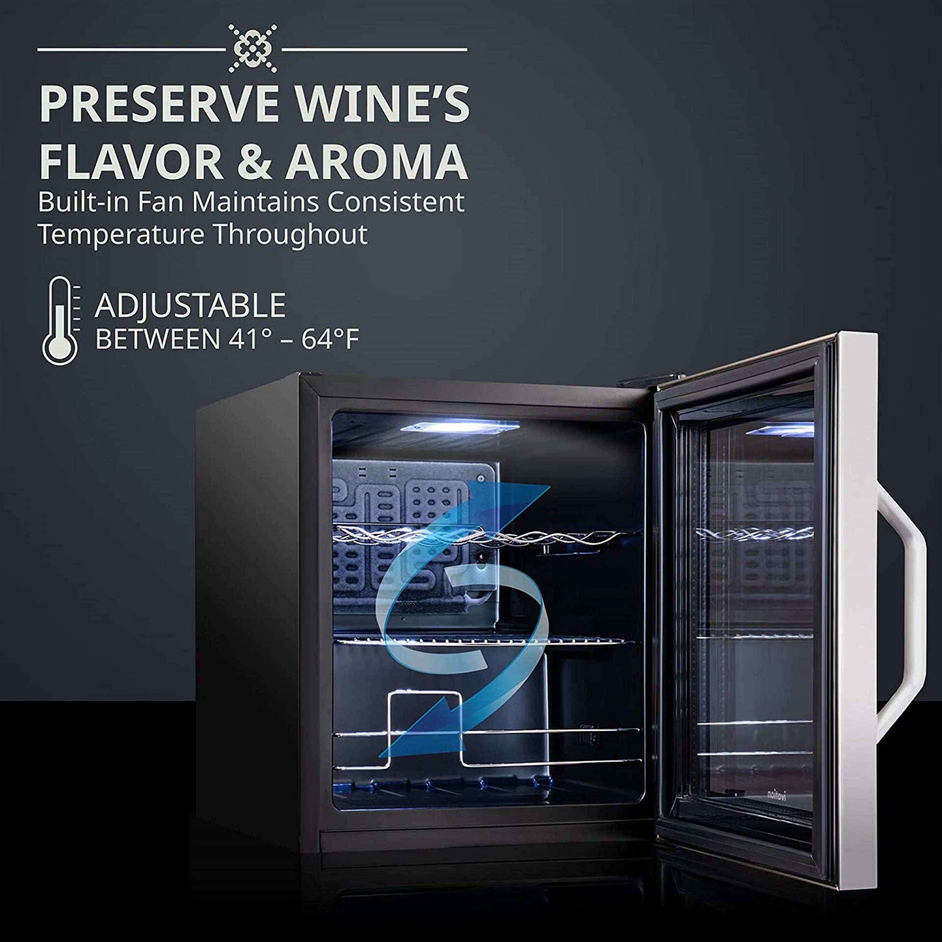 Ivation 12 Bottle Compressor Wine Cooler, Wide Freestanding Wine Fridge, Stainless Steel