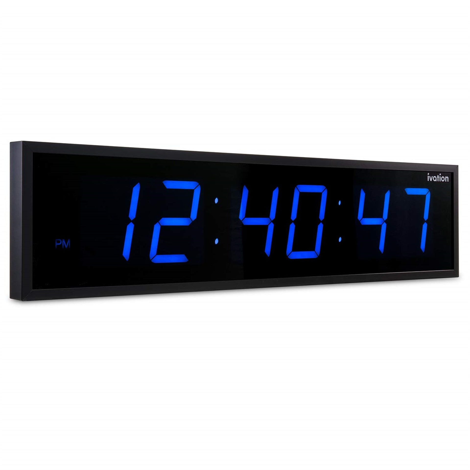 Ivation Large Digital Clock, 36" Led Wall Clock with 6-Level Brightness & Mounting Hardware, Blue