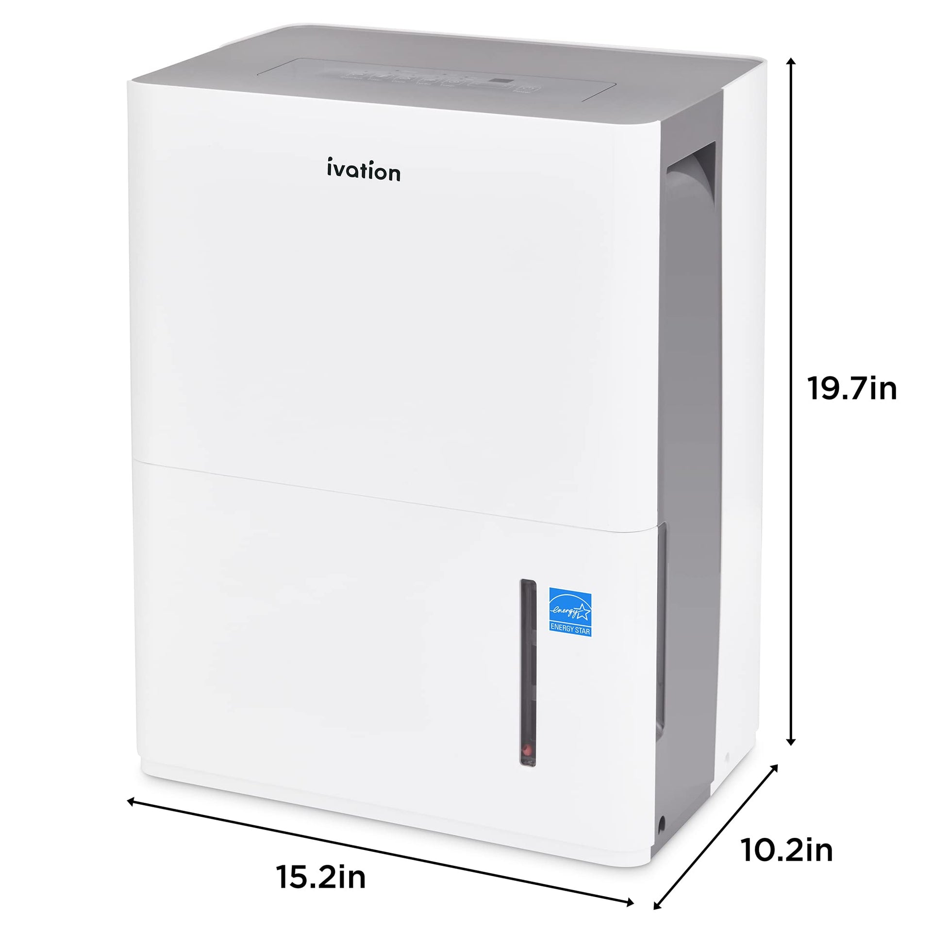 Ivation 1,500 Sq. Ft Energy Star Dehumidifier with Hose Connector, Humidity Control & Auto Shutoff