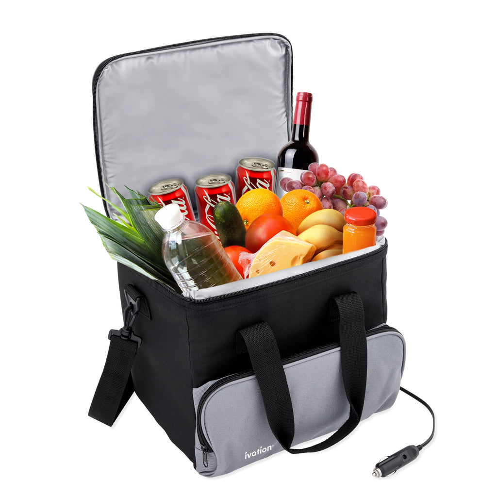 Ivation Electric Cooler Bag, 15 L Portable Thermoelectric 12 Volt Cooler with Shoulder Strap
