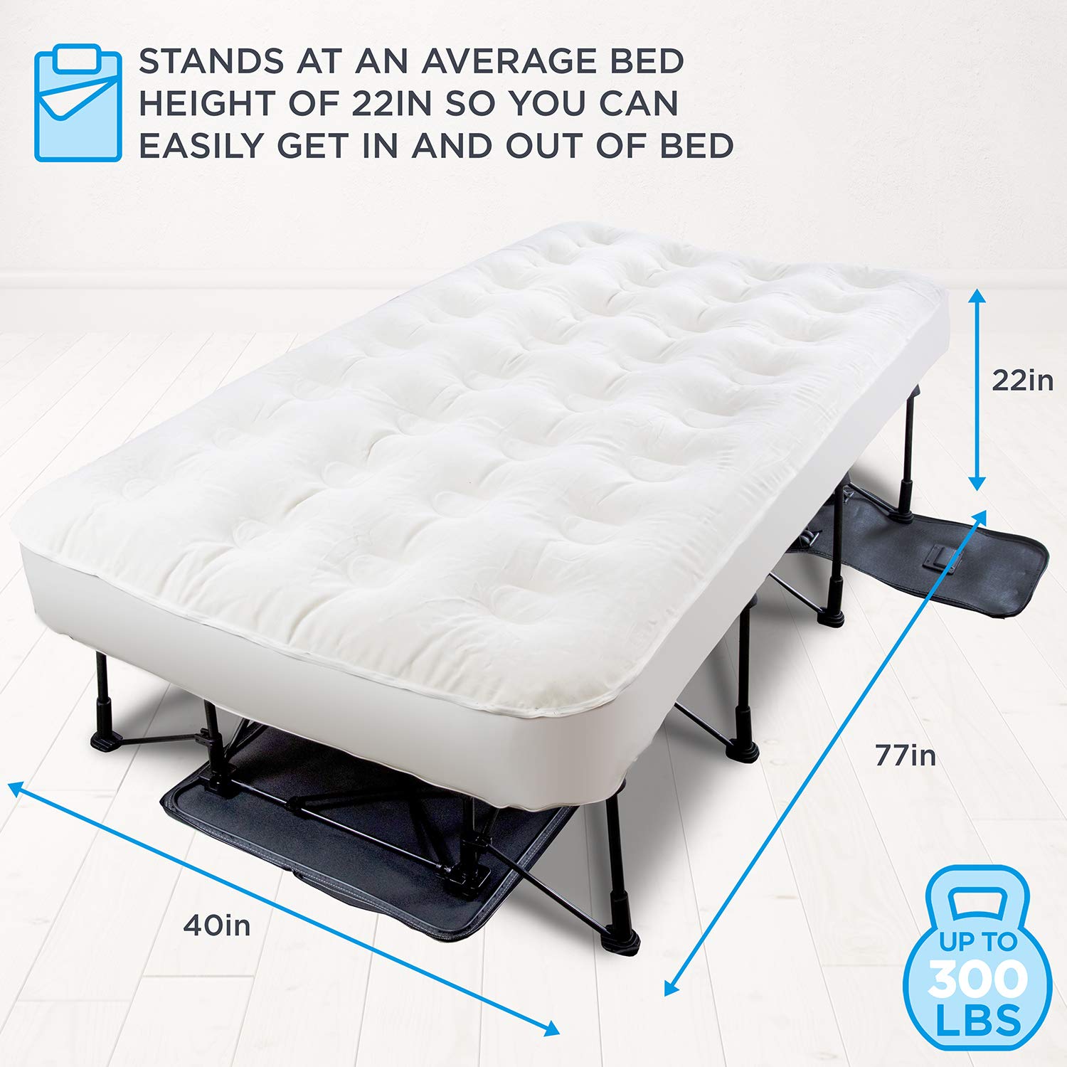 Ivation EZBed Air Mattress, Twin Size Air Mattress with Built In Pump Ivation Products