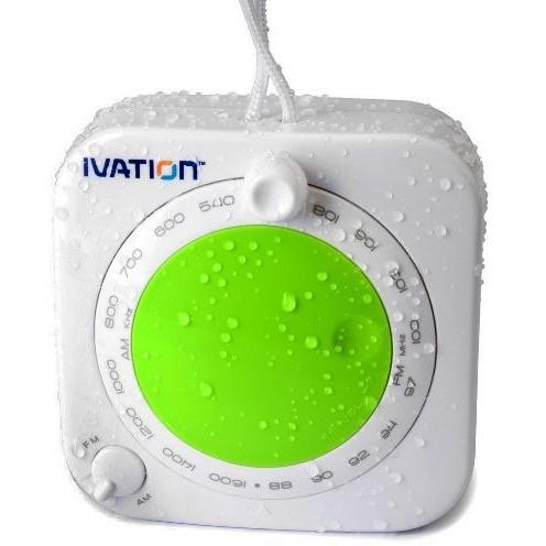 Ivation Ivation Battery-Powered Splashproof AM/FM Radio w/ Hanging Strap
