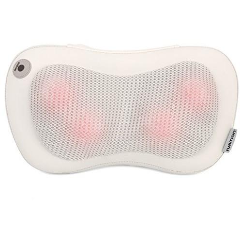 Ivation Shiatsu Deep Kneading Body Back Massage Pillow Pad Cushion