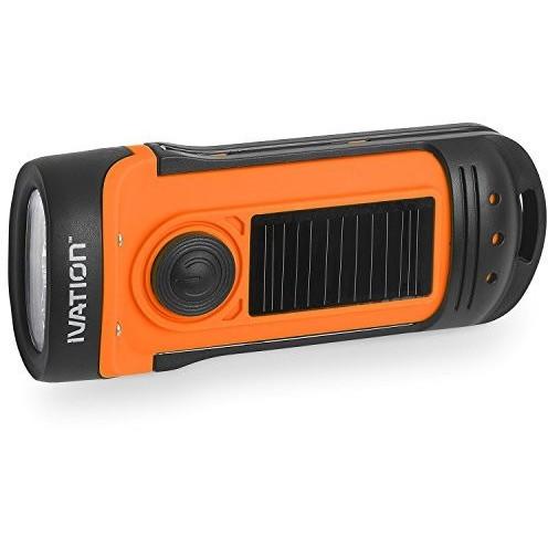 Ivation Solar & Hand Crank Rechargeable Flashlight