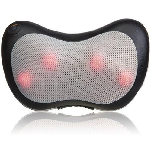 Quad-Point Shiatsu Deep-Kneading Massage Pillow w/Switchable Heat