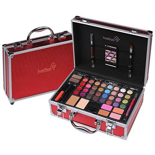 Ivation Ivation Carry All Trunk Makeup Kit w/ Reusable Aluminum Case - RED