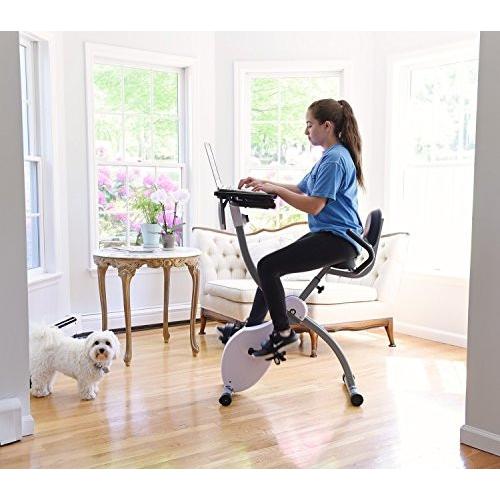 Ivation Ivation Magnetic Folding Exercise Fitness Cycle With Integrated Desk