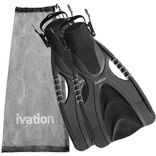 Ivation Diving Fins Swim Fins Adjustable Speed Fins, Super-Soft w/ Mesh Bag