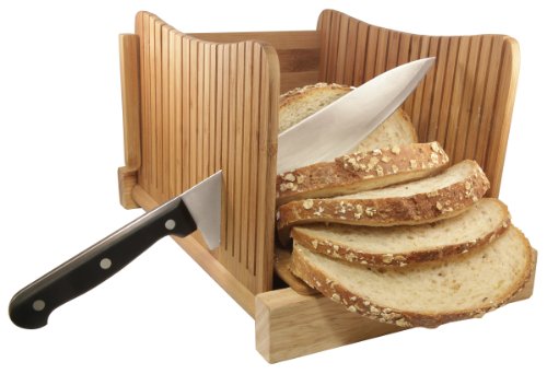 Bamboo Wood Compact Foldable Bread Slicer – Ivation Products