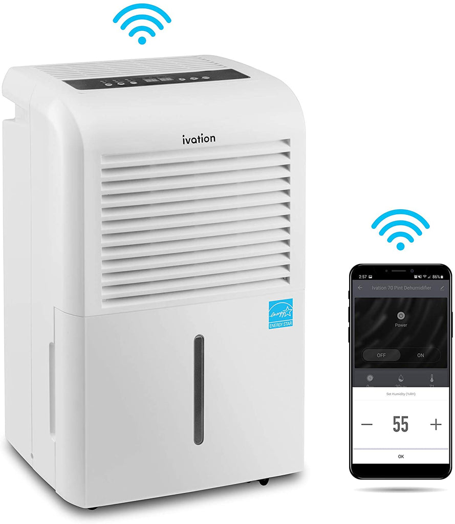 Ivation Smart 50 Pint Dehumidifier with Drainage Hose