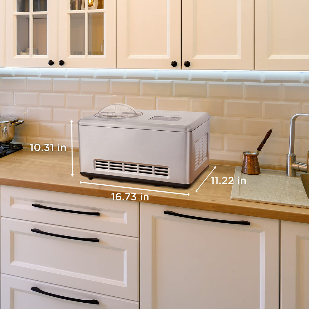 Ivation 2 Qt Automatic Ice Cream Maker Machine & Gelato Maker with Bui