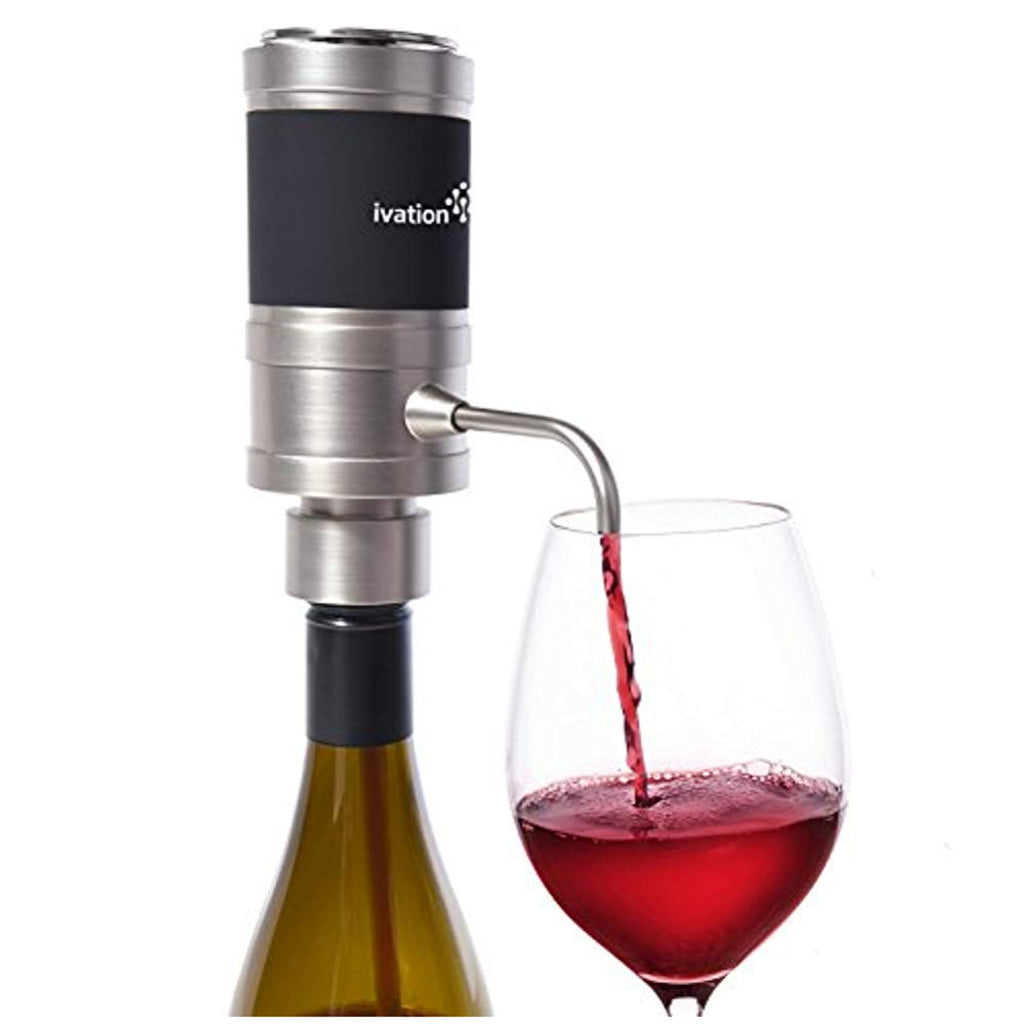 Ivation Electric Wine Aerator and Dispenser - One Touch, Battery Operated Wine Aerator Pourer Spout