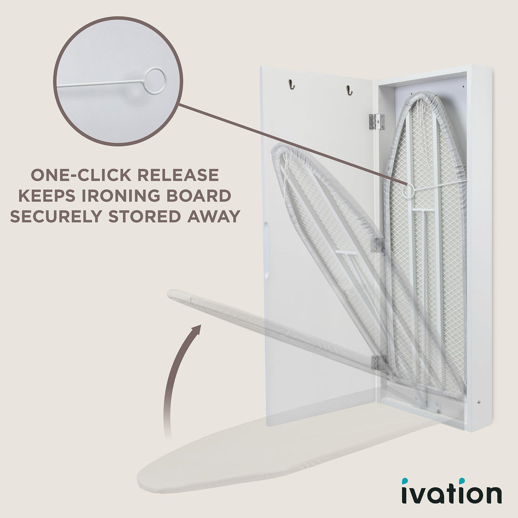 Ivation Ironing Board, Wall Mounted Ironing Board W/Left Side
